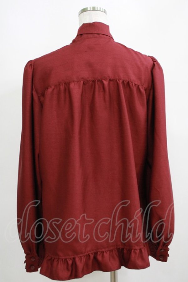 画像3: Enchantlic Enchantilly / ノーブルリボンタイブラウス M ボルドー H-25-04-06-1028-LO-BL-NS-ZH (3)