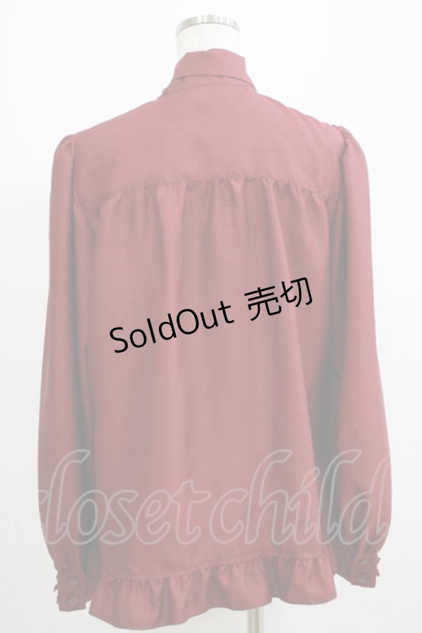 画像3: Enchantlic Enchantilly / ノーブルリボンタイブラウス M ボルドー H-25-04-06-1028-LO-BL-NS-ZH (3)