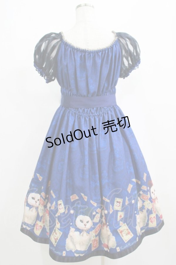 画像3: Enchantlic Enchantilly / トランプ ジョーカー キャットワンピース Free ブルー H-25-04-06-1004-LO-OP-NS-ZH (3)