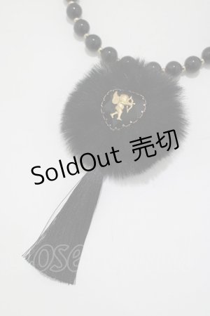 画像: Luxmira / 天使のファーチョーカーネックレス  ブラック H-25-04-06-1048-GO-AC-NS-ZH