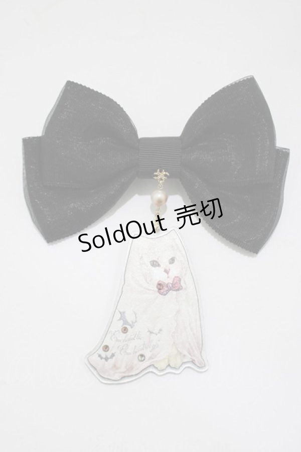 画像1: Enchantlic Enchantilly / おばけCatリボンブローチ  ブラック H-25-04-06-1057-LO-AC-NS-ZH (1)