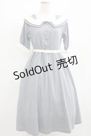 画像: an another angelus / オフショルバイカラーワンピース Free BLUE GRAY H-25-04-06-1009-CA-OP-NS-ZH