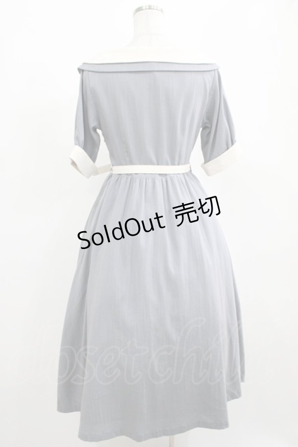 画像3: an another angelus / オフショルバイカラーワンピース Free BLUE GRAY H-25-04-06-1009-CA-OP-NS-ZH (3)