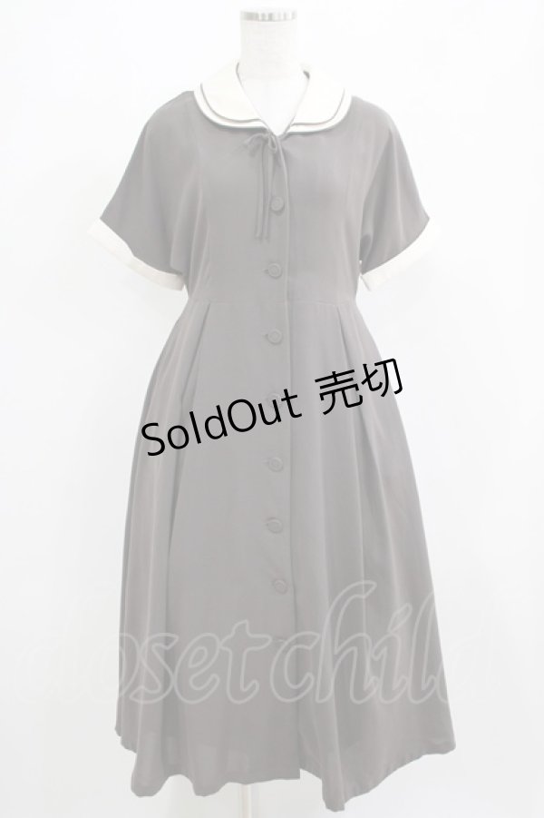 画像1: an another angelus / パイピング使いダブルクレリック衿ワンピース Free BROWN H-25-04-06-1010-CA-OP-NS-ZH (1)