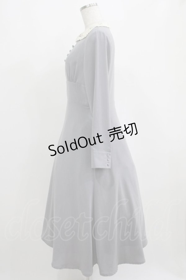 画像2: an another angelus / 変形クレリックレース衿ワンピース Free SAX H-25-04-06-1011-CA-OP-NS-ZH (2)