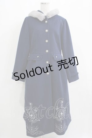 画像: axes femme / 天体刺繍フード付コート L ネイビー H-25-04-06-1021-AX-CO-NS-ZT-C057