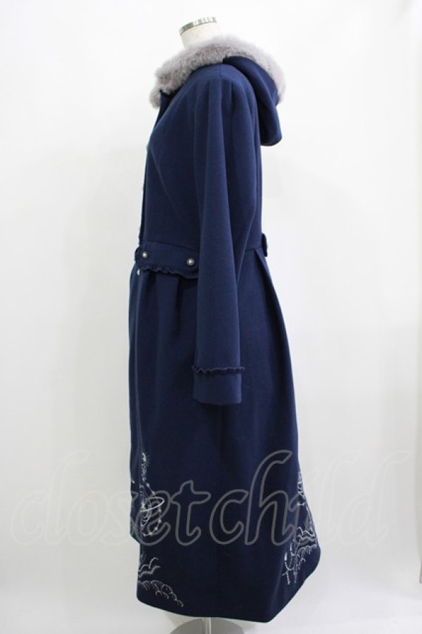 画像2: axes femme / 天体刺繍フード付コート L ネイビー H-25-04-06-1021-AX-CO-NS-ZT-C057 (2)