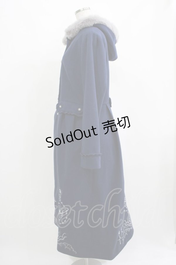 画像2: axes femme / 天体刺繍フード付コート L ネイビー H-25-04-06-1021-AX-CO-NS-ZT-C057 (2)