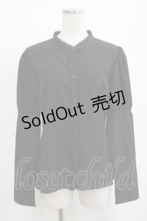 画像: Kurumi Collaboration / リボンブラウス LL ブラック H-25-04-06-1023-GO-BL-NS-ZH