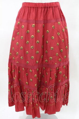 画像: Jane Marple Dans Le Salon / Granny’s buttons tiered skirt  ローズ H-25-04-06-023-JM-SK-KB-ZH