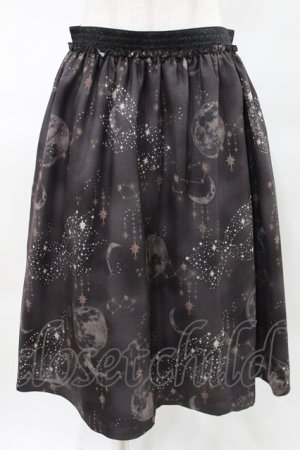 画像: elements,H / moon printスカート 2 黒 H-25-04-06-024-PU-SK-KB-ZH