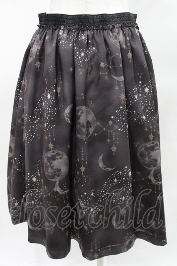 画像2: elements,H / moon printスカート 2 黒 H-25-04-06-024-PU-SK-KB-ZH (2)