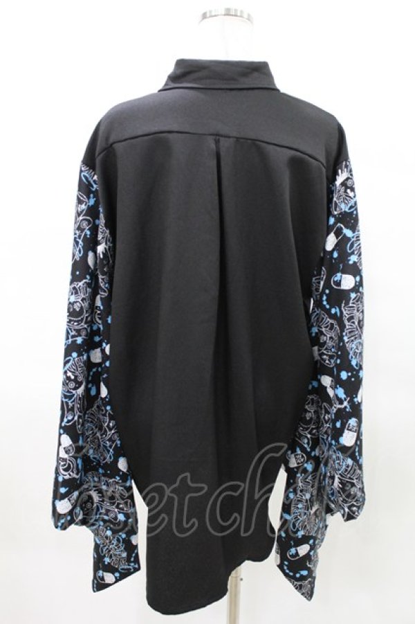 画像2: ACDC RAG /OODミルキモノシャツ  ブラック×パステルブルー H-25-04-06-032-PU-BL-KB-ZH (2)