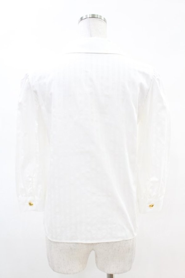 画像2: MILK / ロゴ刺繍ハートボタンブラウス  白 H-25-04-07-039-ML-BL-KB-ZH (2)