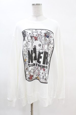 画像: NieR Clothing / プリントSWEAT  2XL 白 H-25-04-07-042-PU-TO-KB-ZH