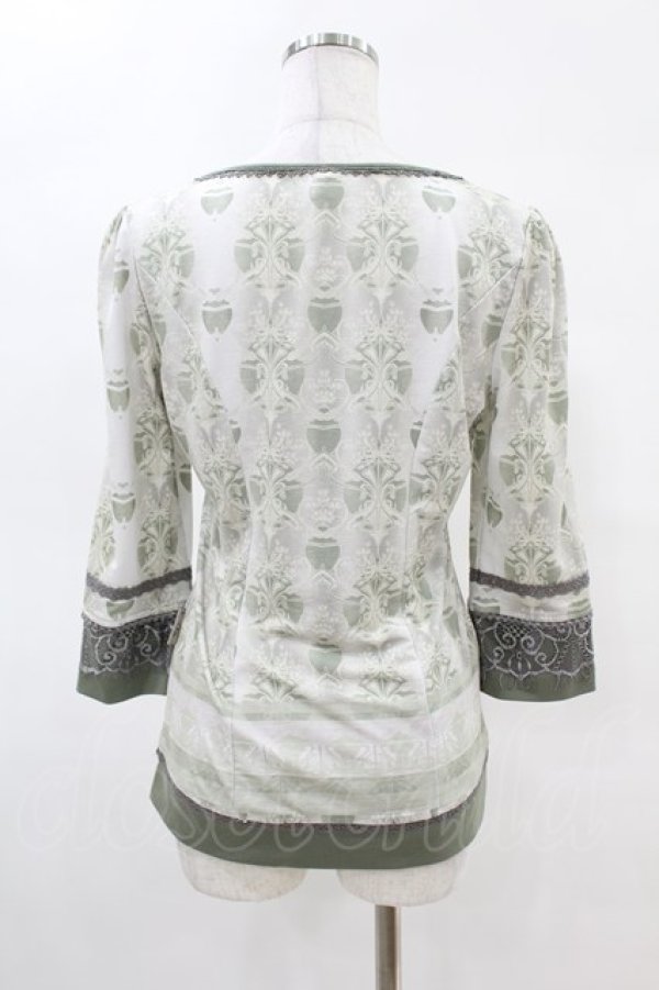 画像2: Rozen Kavalier / 刺繍レースプリントカットソー  緑 H-25-04-07-044-OO-TO-KB-ZH (2)