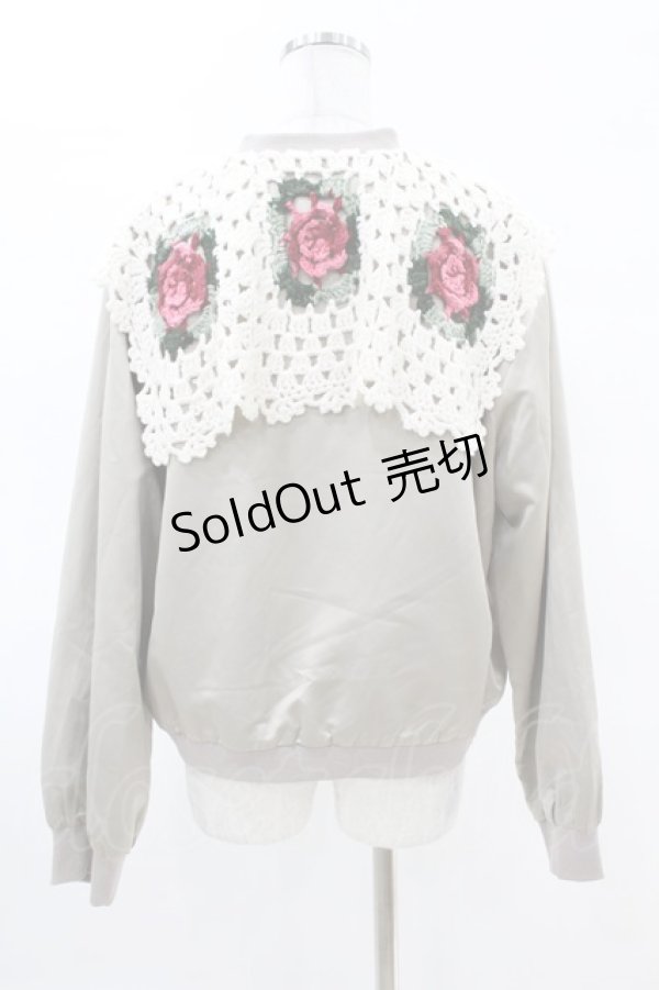 画像2: 【SALE】merry jenny / クロシェカラーサテンブルゾン Free アイボリー H-25-04-07-049-LO-JA-NS-ZT196 (2)