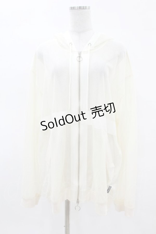 画像1: MILKBOY / MESH ZIP UP HOODIE  アイボリー H-25-04-07-054-MB-JA-KB-ZH (1)