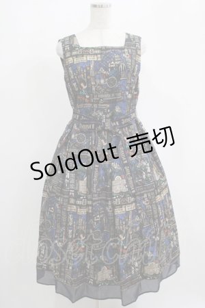 画像: Jane Marple / Grimm stained glassスクエアドレス  ライトネイビー H-25-04-07-1001-JM-OP-KB-ZH