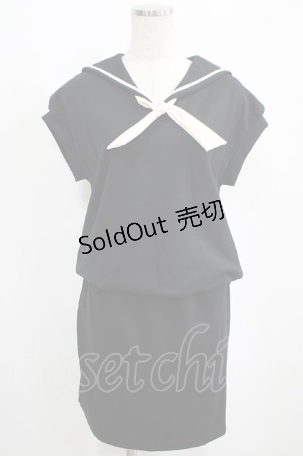 画像1: MILK / Sailor ladyワンピース  ブラック H-25-04-07-1039-ML-OP-KB-ZH (1)