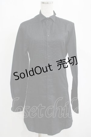 画像: BPN FOR MEN / プリーツブラウス M 黒 H-25-04-07-1042-GO-BL-KB-ZH