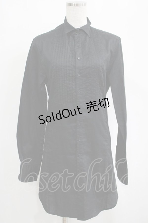 画像1: BPN FOR MEN / プリーツブラウス M 黒 H-25-04-07-1042-GO-BL-KB-ZH (1)