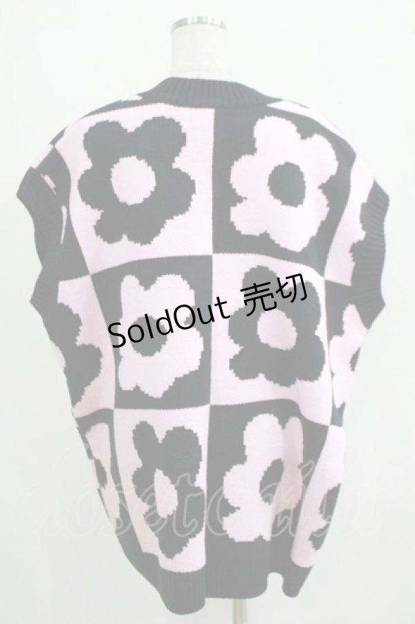 画像3: Candy Stripper / FLOWER PATTERN KNITベスト  ライトピンク H-25-04-07-1044-PU-TO-KB-ZT162 (3)