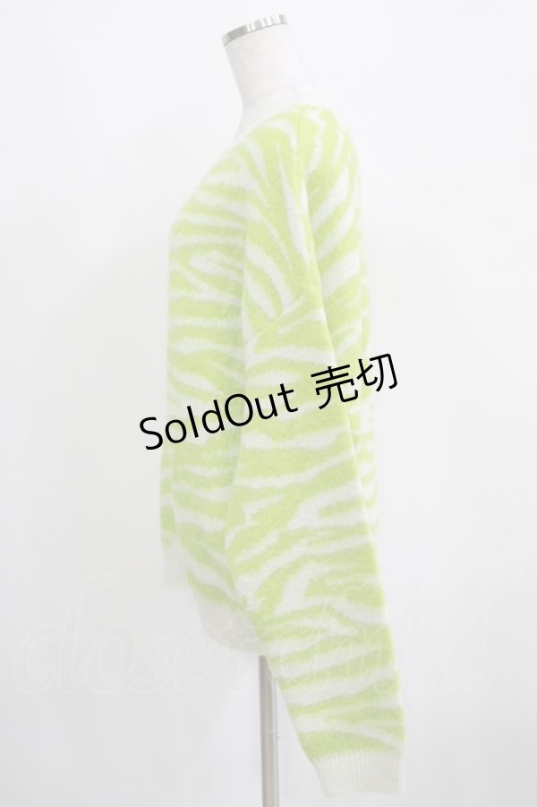 画像2: Candy Stripper / CND ZEBRA KNIT  グリーン H-25-04-07-1045-PU-TO-KB-ZH (2)