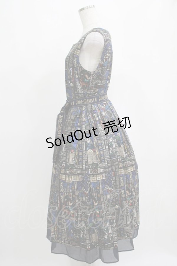 画像2: Jane Marple / Grimm stained glassスクエアドレス  ライトネイビー H-25-04-07-1001-JM-OP-KB-ZH (2)