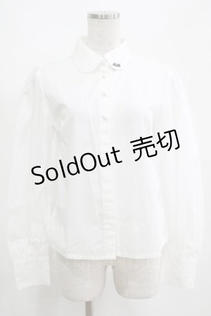 画像: MILK / ロゴ刺繍ブラウス  白 H-25-04-07-1053-ML-BL-KB-ZT151