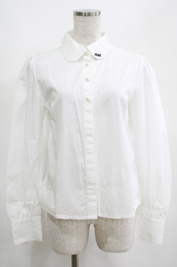 画像1: MILK / ロゴ刺繍ブラウス  白 H-25-04-07-1053-ML-BL-KB-ZT151 (1)
