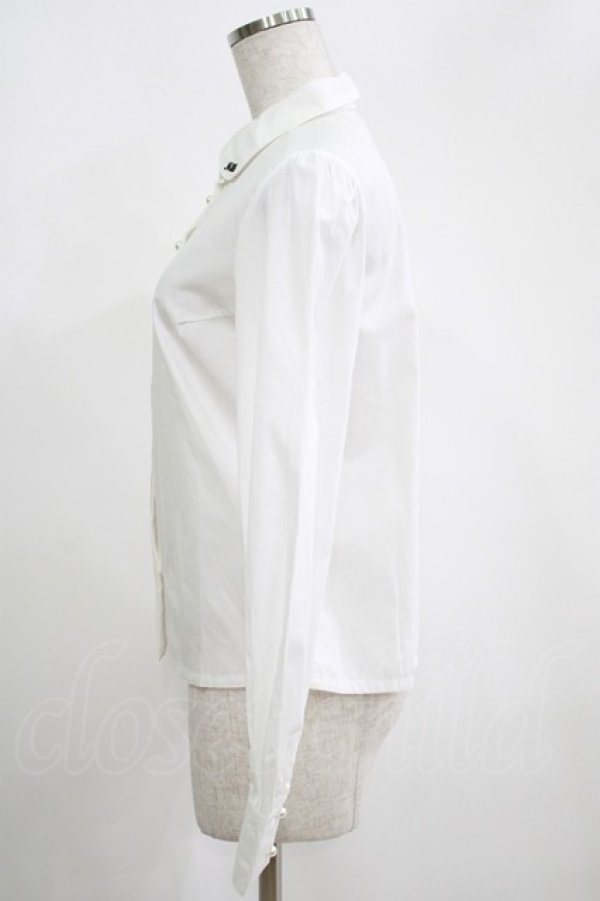 画像2: MILK / ロゴ刺繍ブラウス  白 H-25-04-07-1053-ML-BL-KB-ZT151 (2)