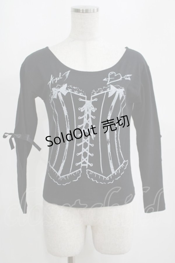 画像1: MILK / コルセットTee  ブラック H-25-04-07-1058-ML-TO-KB-ZH (1)