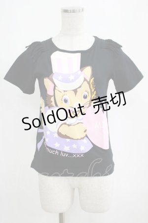 画像: MILK / チーキーキャットTee  黒 H-25-04-07-1065-ML-TO-KB-ZH