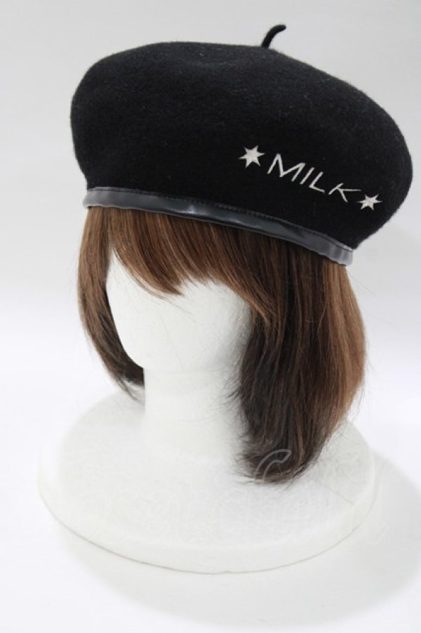 画像1: MILK / アスタリスクロゴベレー  ブラック H-25-04-07-1079-ML-AC-KB-ZH (1)
