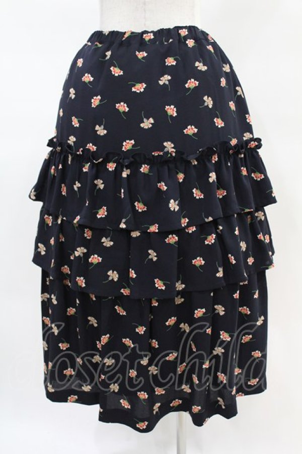 画像2: Jane Marple Dans Le Salon / Floating flowers dirndl skirt  ネイビー H-25-04-07-011-JM-SK-KB-ZH (2)