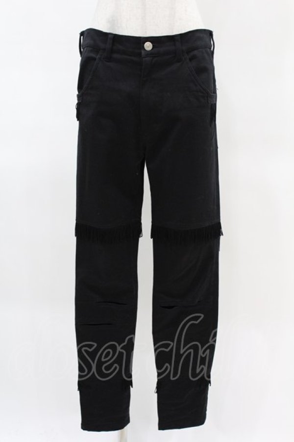 画像1: MILKBOY / フリンジPANTS  黒 H-25-04-07-023-MB-PA-KB-ZH (1)