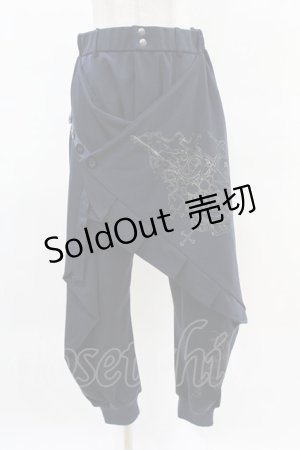 画像: Ozz oneste / レイヤード風変形パンツ  紺 H-25-04-07-024-OO-PA-KB-ZH