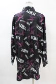 画像2: NieR Clothing / 総柄長袖シャツ  黒×紫 H-25-04-07-028-PU-BL-KB-ZH (2)