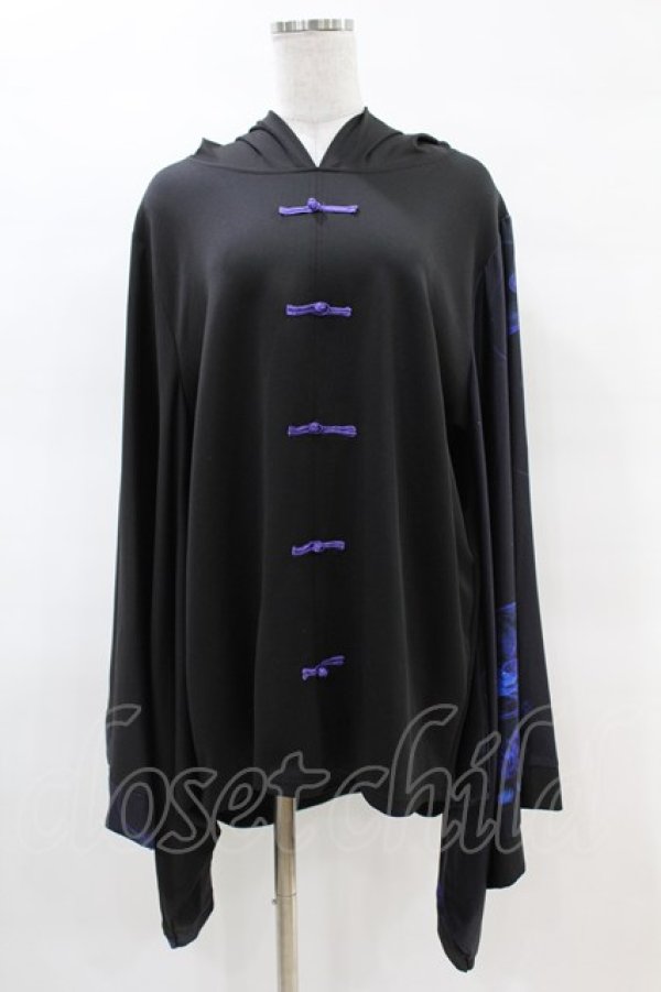 画像1: NieR Clothing / 着物風袖チャイナプルオーバー  黒 H-25-04-07-030-PU-TO-KB-ZH (1)