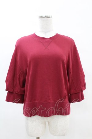 画像: Jane Marple Dans Le Salon / Half puffy sleeve sweatshirt  ワイン H-25-04-07-033-JM-TO-KB-ZH