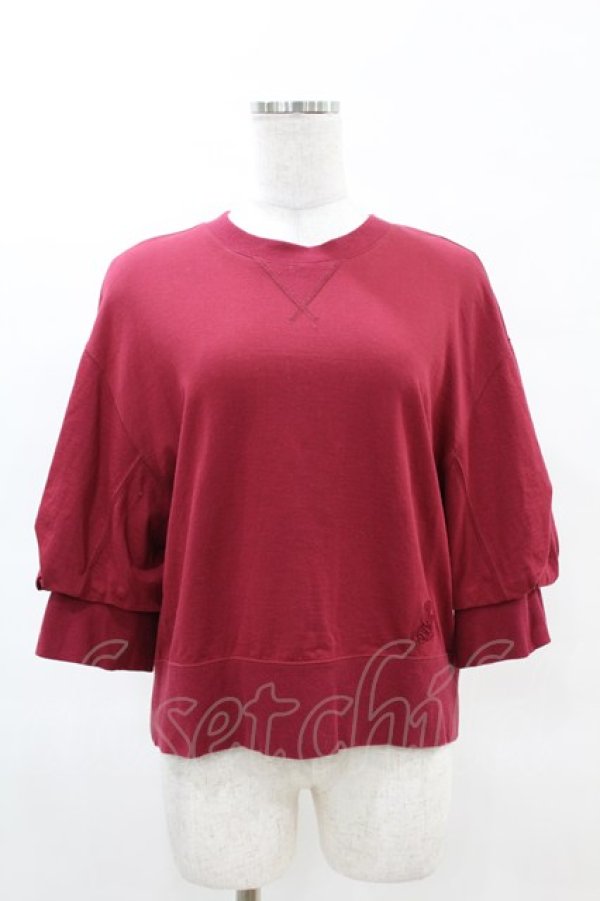 画像1: Jane Marple Dans Le Salon / Half puffy sleeve sweatshirt  ワイン H-25-04-07-033-JM-TO-KB-ZH (1)