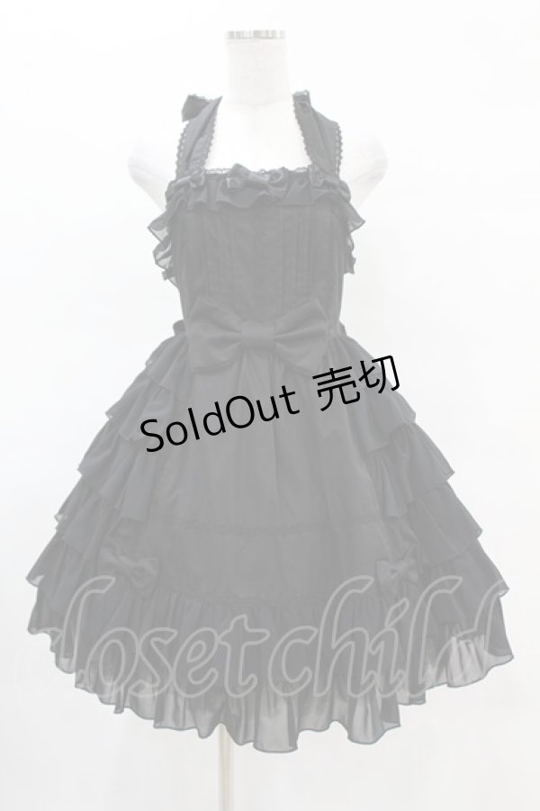 画像1: Angelic Pretty / ふんわりフリルホルタージャンパースカート Free ブラック H-25-04-08-001-AP-OP-NS-ZH (1)