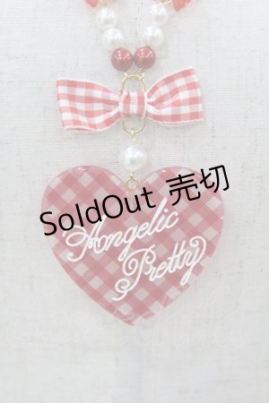 画像: Angelic Pretty / Lovelyギンガムネックレス  レッド H-25-04-08-054-AP-AC-NS-ZH