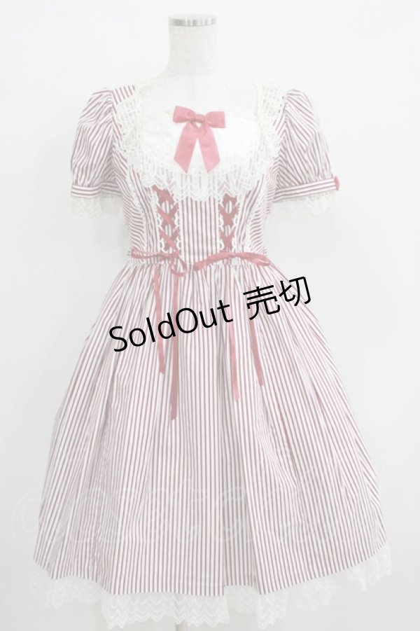 画像1: Angelic Pretty / Fancy Stripeワンピース Free レッド H-25-04-08-1026-AP-OP-NS-ZH (1)