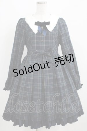 画像: Dear Celine / チェックリボンワンピース M ネイビー H-25-04-08-1028-LO-OP-NS-ZH