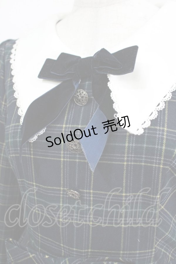 画像4: Dear Celine / チェックリボンワンピース M ネイビー H-25-04-08-1028-LO-OP-NS-ZH (4)