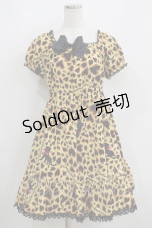画像: metamorphose / ハートひょう柄半袖ワンピース Free ブラウン H-25-04-08-1040-ME-OP-NS-ZH