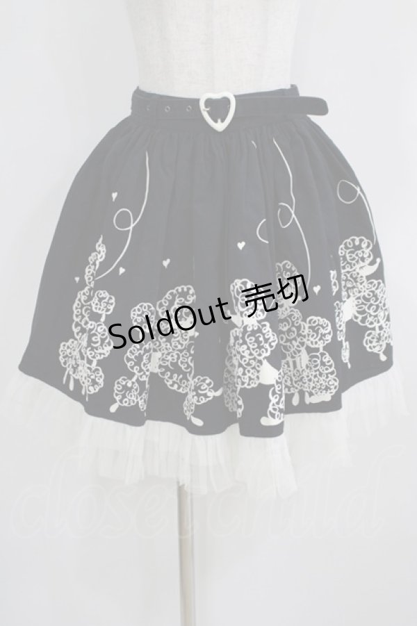 画像1: metamorphose / プードルプリントスカート Free ブラック H-25-04-08-1044-ME-SK-NS-ZH (1)