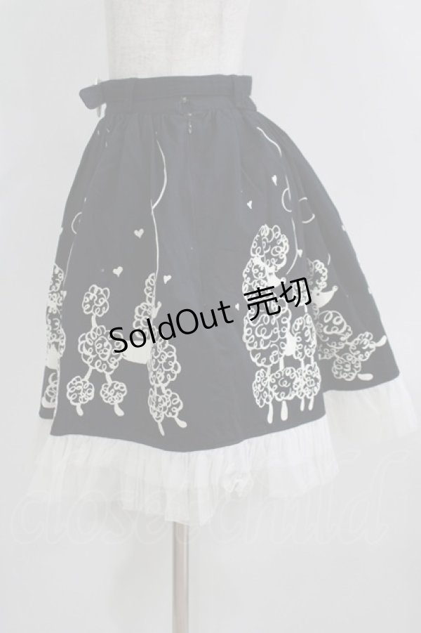 画像2: metamorphose / プードルプリントスカート Free ブラック H-25-04-08-1044-ME-SK-NS-ZH (2)